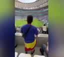 El aficionado “español” que ya es viral por lo que hace en el estadio nada más perder Argentina