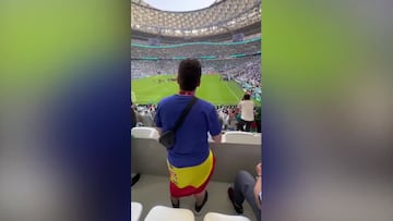 El aficionado “español” que ya es viral por lo que hace en el estadio nada más perder Argentina