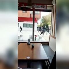 Es deleznable lo común que resulta: batalla campal entre ultras del Burgos y el Zaragoza