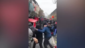 Duro de ver: graves disturbios en Bruselas tras la victoria de Marruecos