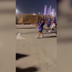 El vídeo de Antonella saliendo del estadio imitando la frase viral de Messi