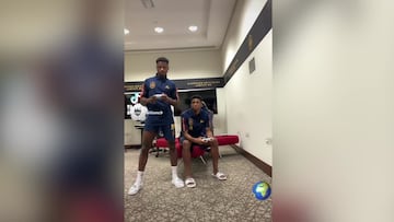 La coreografía de Ansu, Balde y Nico Williams