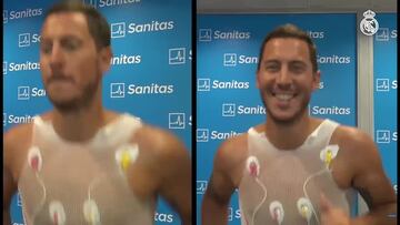 Real Madrid TV enseña de esta manera a Hazard sin camiseta en el reconocimiento