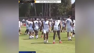 En pleno entrenamiento del Real Madrid vean esto de Vinicius y Hazard