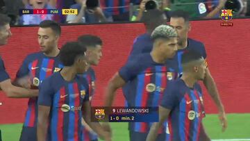 Locura en el Camp Nou: golazo de Lewandowski sin ángulo