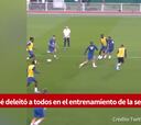 Fantástica jugada de Mbappé en el entrenamiento de la selección francesa