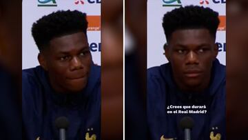 Atiende, Ancelotti: la cara de Tchouameni cuando le preguntan por jugar más de central