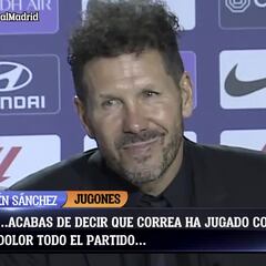 La cortante respuesta de Simeone a la reportera de El Chiringuito a la pregunta sobre la lesión de Correa