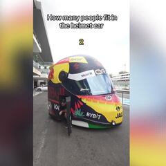 ¿Cuántas personas caben en el super casco de Red Bull?