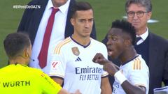 DAZN captó el rifirrafe entre Vinicius y el asistente de Gil Manzano