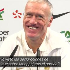 Un periodista intenta tirar de la lengua a Deschamps sobre Luis Enrique a cuenta de Mbappé