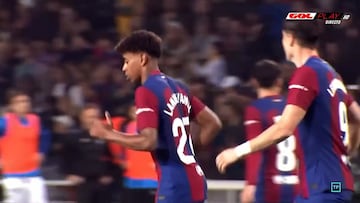 Los dos nuevos gestos de Lewandowski a Lamine en el partido