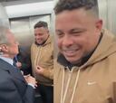 Captan a Ronaldo y Florentino en un ascensor del Bernabéu comentando su porra del derbi