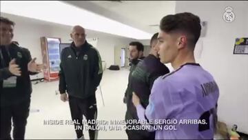 Hasta Florentino bajó a felicitar a Arribas: así fue el recibimiento en el vestuario