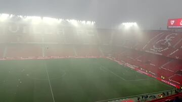 El diluvio en el Pizjuán amenazó el Sevilla-Real Madrid