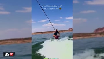 Lindsay Arnold under fire for surfing with young child