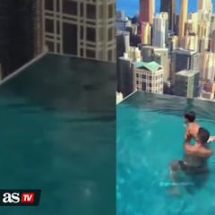 Watch Cristiano Ronaldo throw son out of rooftop pool in crazy edited video