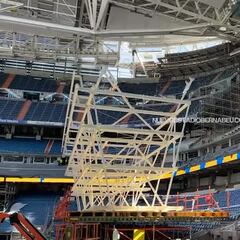 Más sorpresas en las obras del Bernabéu: prueban el nuevo banner LED del primer anfiteatro