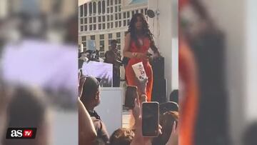 Will rapper Cardi B be charged for throwing a microphone at a person in the crowd?