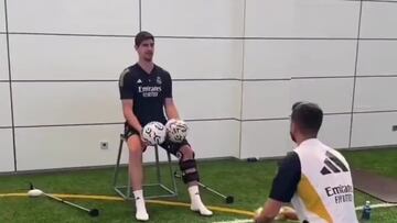 Hasta lesionado es alucinante: vean el entrenamiento de Courtois y como reaccionan los presentes