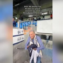 Esto es el Madrid: hasta Bellingham comentó este vídeo viral de una nieta y su abuelo en el nuevo Bernabéu
