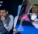 3-0 y ponen en pantalla a Messi y Cristiano: el portugués no puede aguantarse la risa