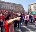 Cantan el himno del Atleti en Milán y un fan del Inter tira de madridismo así