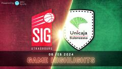 Resumen del Estrasburgo vs Unicaja, jornada 3 de la fase de ganadores de la Basketball Champions League