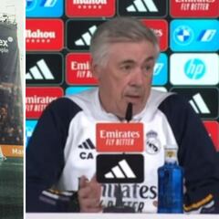 La frase de Ancelotti sobre la lona desplegada del Girona que desató la risa floja de la prensa