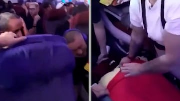 Gente volando por la cabina de un avi車n que se par車 en el aire y empez車 a caer: hay 50 heridos