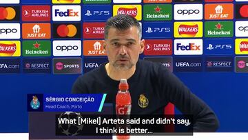 What did Mikel Arteta and Pep Guardiola reportedly say to Porto coach Sergio Conceição?