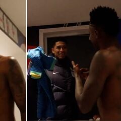 El reencuentro en el túnel para cambiar camisetas que empezó con vacile de Bellingham a Vinicius