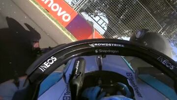 El grito desesperado de Russell por radio tras volcar: da cuenta del p芍nico que vivi車