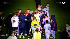 Cómo originó Vinicius la tangana final mientras Lunin y Sergi Canós dialogaban pacíficamente