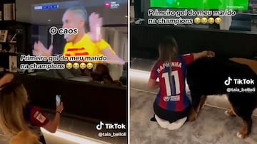 Va por 3M de reproducciones: la viral reacci車n de la mujer de Raphinha a su primer gol en Champions