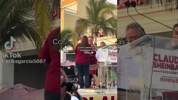 Vídeo: Claudia Sheinbaum se cae bailando banda en Mazatlán