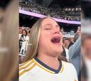 El vídeo que arrasa de una aficionada al Madrid en las gradas del Bernabéu tras el Clásico