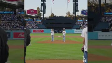 Nietas de Fernando Valenzuela lanzaron la primera bola en el Dodgers Stadium