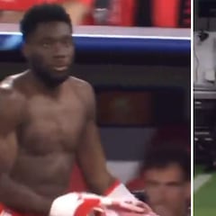 El lapsus de Alphonso Davies antes de saltar al campo contra el Madrid