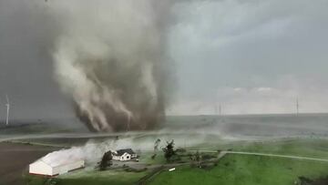 Powerful and intense: drone captures the full fury of devastating tornado in Iowa