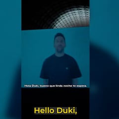 Messi’s message, displayed on the screens at the Bernabéu, read: ‘I used to play here as a visitor…’