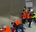 Brutal paliza entre varios steward a un aficionado creyendo que nadie les veía ya que Cristiano estaba tirando el penalti