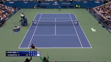 La polémica celebración del verdugo de Djokovic en el cuarto set