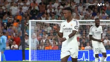 Movistar Plus+ capta la secuencia previa al penalti de Mbappé: todos los focos a Vinicius y hace esto