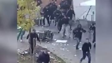 Dura pelea de ultras en Córdoba antes del derbi andaluz: los vídeos dan miedo