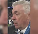 Suena el himno del Madrid en medio de la entrevista: Ancelotti no se puede contener