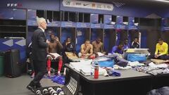 El video viral de Dembelé en el vestuario de Francia en el discurso de Deschamps