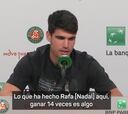 La respuesta de Alcaraz cuando le preguntan por superar a Nadal: momentazo