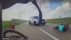 Shocking footage: man arrested after intentionally striking two bikers near DFW airport