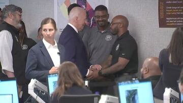 Biden’s awkward arm rub at the D.C. emergency operations center sparks a viral moment